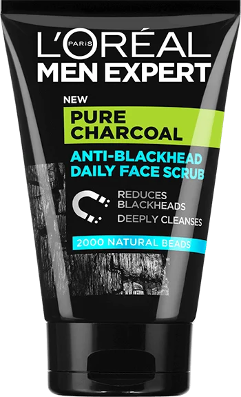 L'Oreal Men Expert Pure Charcoal Anti-Blackhead Daily Face Scrub 100ml